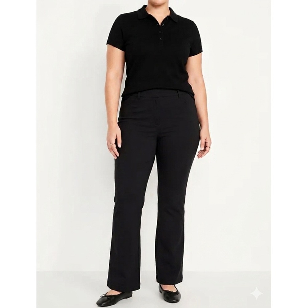 Old Navy Y2K Bootcut Chinos Clean Girl Black Work‎ Casual Stretch 41x29 Size 18
